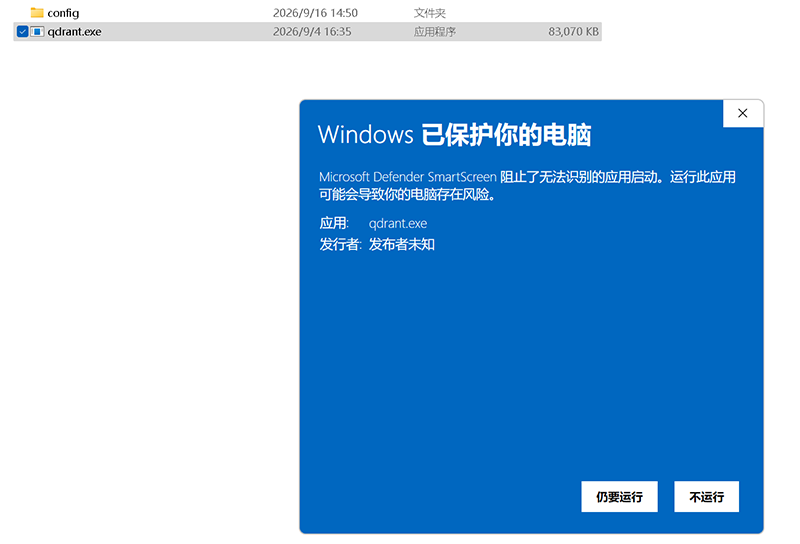 Qdrant被Defender警告