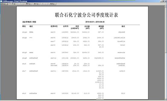 油品管理系统报表